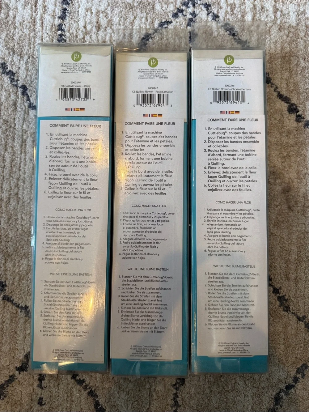 Cuttlebug Quilled Flower Kits Lot of 3 NWT Paper Flowers